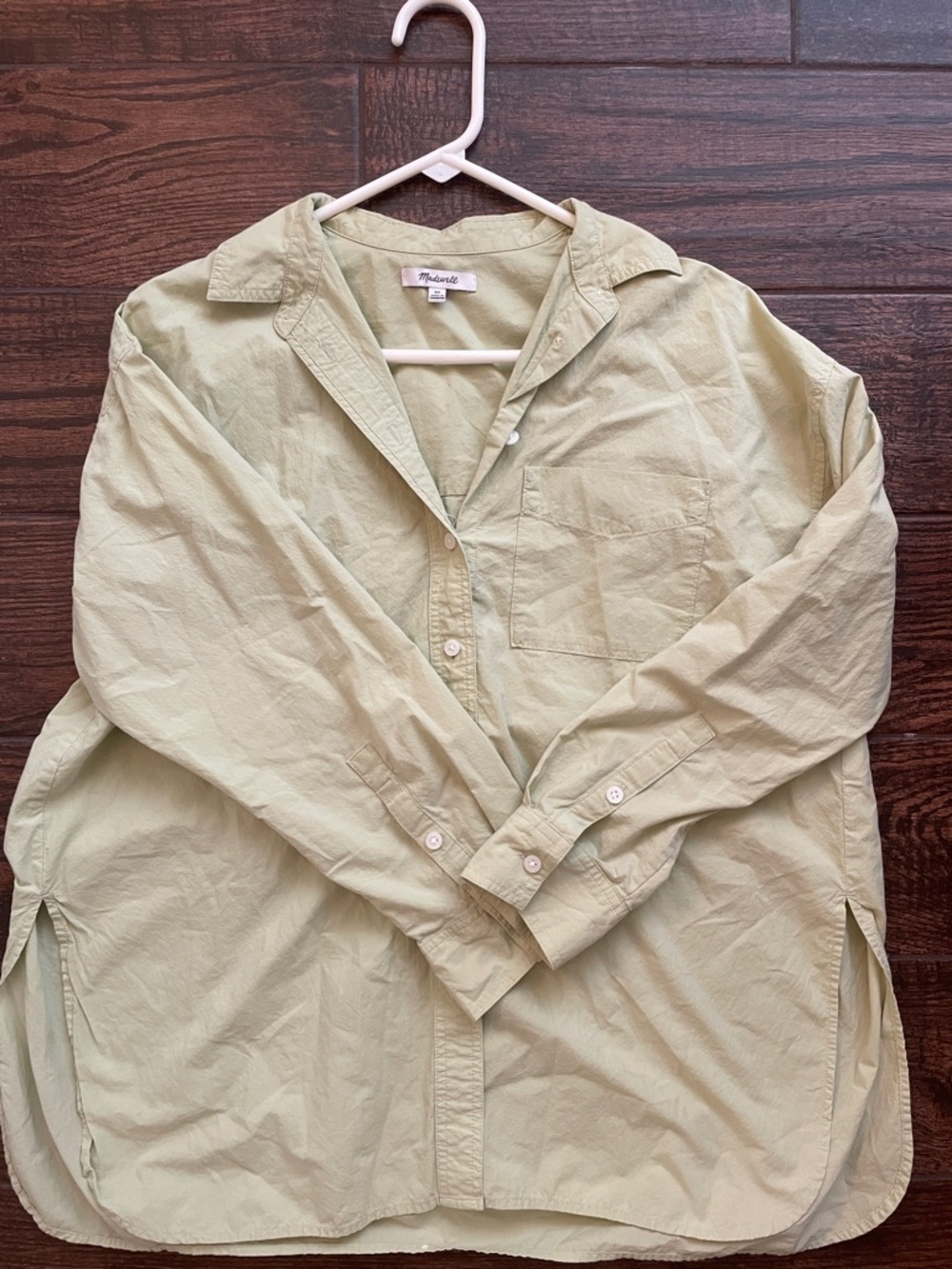 Madewell Light Sage Oversized Button-Down Shirt